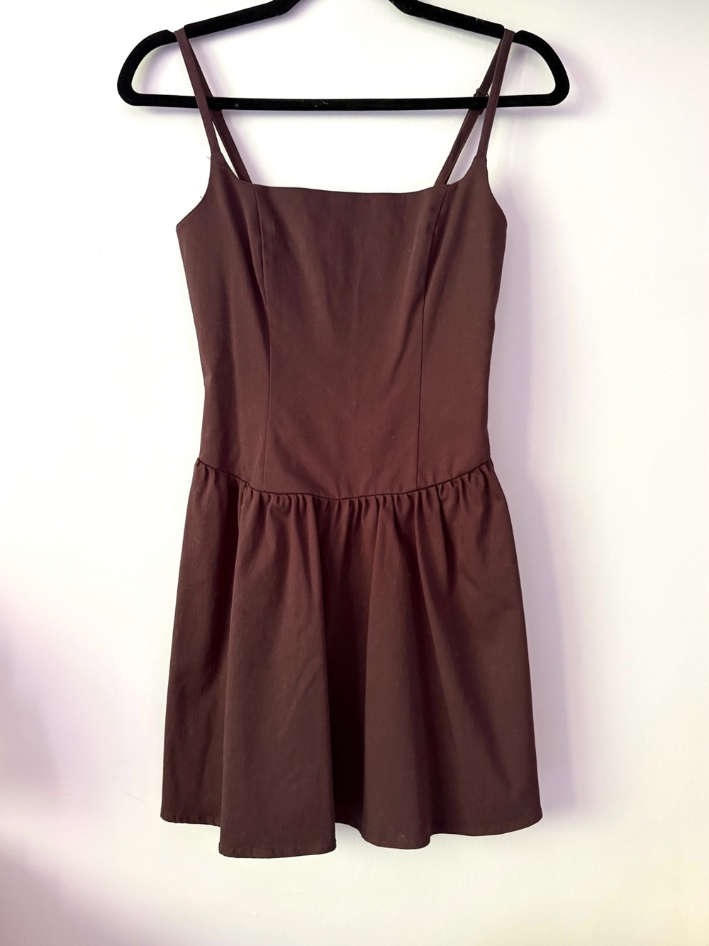 Dynamite Corset Flare Mini Dress in Brown - Size XS